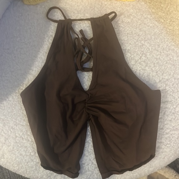 Motel Rocks Asmi Crop Top in Deep Mahogany - Picture 7 of 8